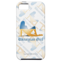Drapeau ukrainien de silhouette de fille coques Case-Mate iPhone 5