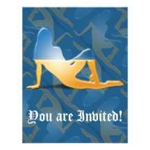 Drapeau ukrainien de silhouette de fille invitations personnalisées
