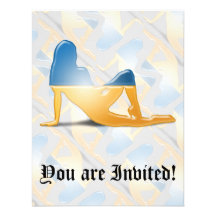 Drapeau ukrainien de silhouette de fille invitation personnalisée