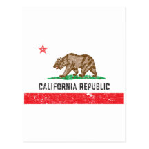 Drapeau vintage de la Californie Carte Postale