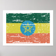 Drapeau vintage de l'Ethiopie Posters