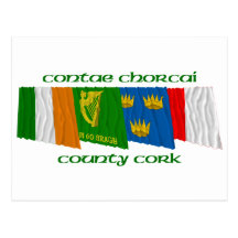Drapeaux de liège du comté cartes postales