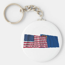 Drapeaux de ondulation des Etats-Unis et du Nevada Porte-clé