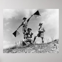 Drapeaux de sémaphore de scout de garçon, les anné affiches