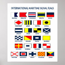 Drapeaux maritimes. L'International signe l'affich