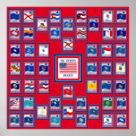 DRAPEAUX RED/557 D'ÉTAT DES ETATS-UNIS 50 AFFICHE
