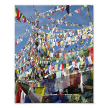 Drapeaux tibétains de prière photo