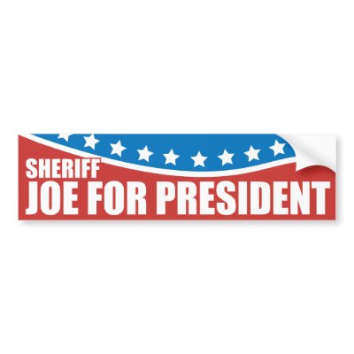 Draught   Sheriff Joe Arpaio for President Bumper Sticker by AmericanElephant