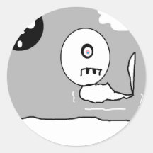 drawin de fantôme autocollant rond