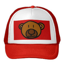 Drawn Teddy Bear Face Trucker Hats