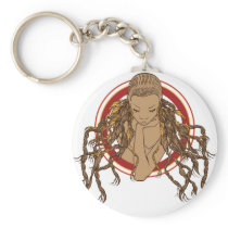 Dreadlock Girl Keychain