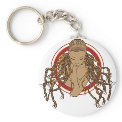 Dreadlock Girl Keychain by brev87