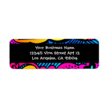 Dream Big Neon Graffiti Comic Book Illustration Return Address Label