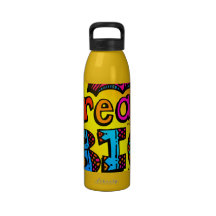 Dream Big Neon Graffiti Comic Book Illustration Water Bottle