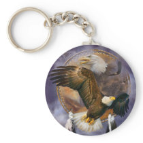 Dream Catcher - Spirit Eagles Art Keychain