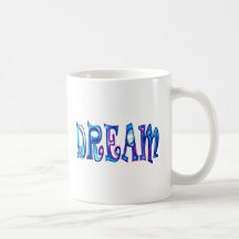 Dream Multi Blue Stencilled Design Mug