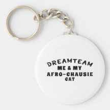Dream Team Me And My Afro-chausie Cat Key Chains