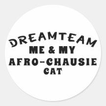 Dream Team Me And My Afro-chausie Cat Round Sticker