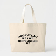 Dream Team Me And My Domestic longhaired Cat Canvas Bag
