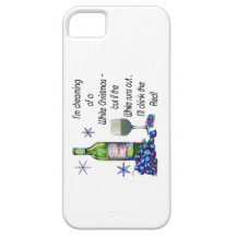 Dreaming of White Christmas, Funny Wine Art Gifts
