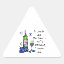 Dreaming of White Christmas, Funny Wine Art Gifts Stickers