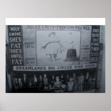 DREAMLANDS FREAK SHOW! CONEY ISLAND 1908 PRINT