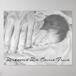 Dreams Come True Sweet Dreams Baby Black and White posters