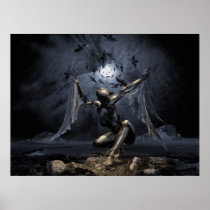Dreams of flying, surreal art poster