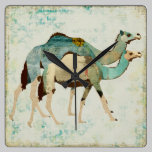 Dreamy Blue Camels Clock wall clocks