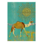 Dreamy Camel Baby Shower Sunshine Teal Invitation