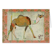 Dreamy Camel Monogram Notecard