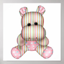dreamy striped hippo posters