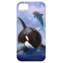 Dreamy Whale and dolphins play iPhone 5 Covers