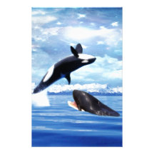Dreamy whales in fun and play stationery design
