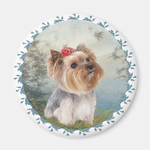Dreamy Yorkshire Terrier Refrigerator Magnets