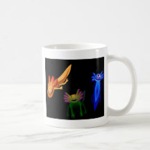 Drei Axolotl Monster Kaffeehaferl