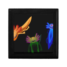 Drei Axolotl Monster Modeschmuckschachteln