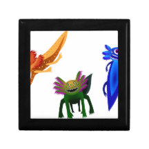 Drei Axolotl Monster Schmuckschachtel