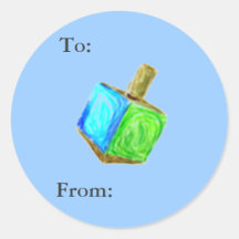 Dreidel Gift Tags Round Stickers