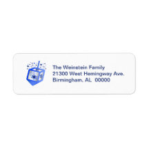 Dreidel Return Address Label
