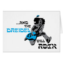 Dreidel Rock Chanukah Card