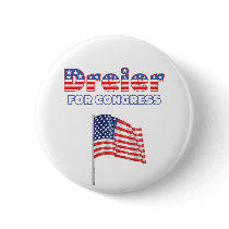 Dreier for Congress Patriotic American Flag Design Pinback Button