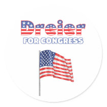 Dreier for Congress Patriotic American Flag Design Stickers