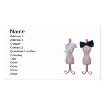 Dress Form Bow Tie Garter Belt Business Cards