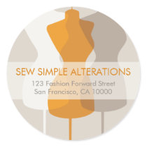 Dress Form Fashion Address Labels Round Stickers