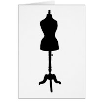 Dress Form Silhouette II Greeting Cards