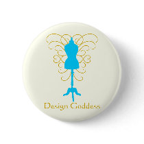 Dress Form with Swirls - Design Goddess Button