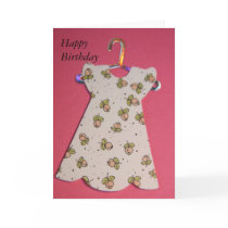 Dress on a Coat Hanger Happy Birthday Card