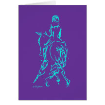 Dressage: Half Pass Card Aqua/Purple