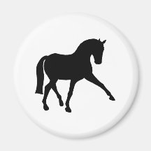 Dressage Half Pass Silhouette Fridge Magnets